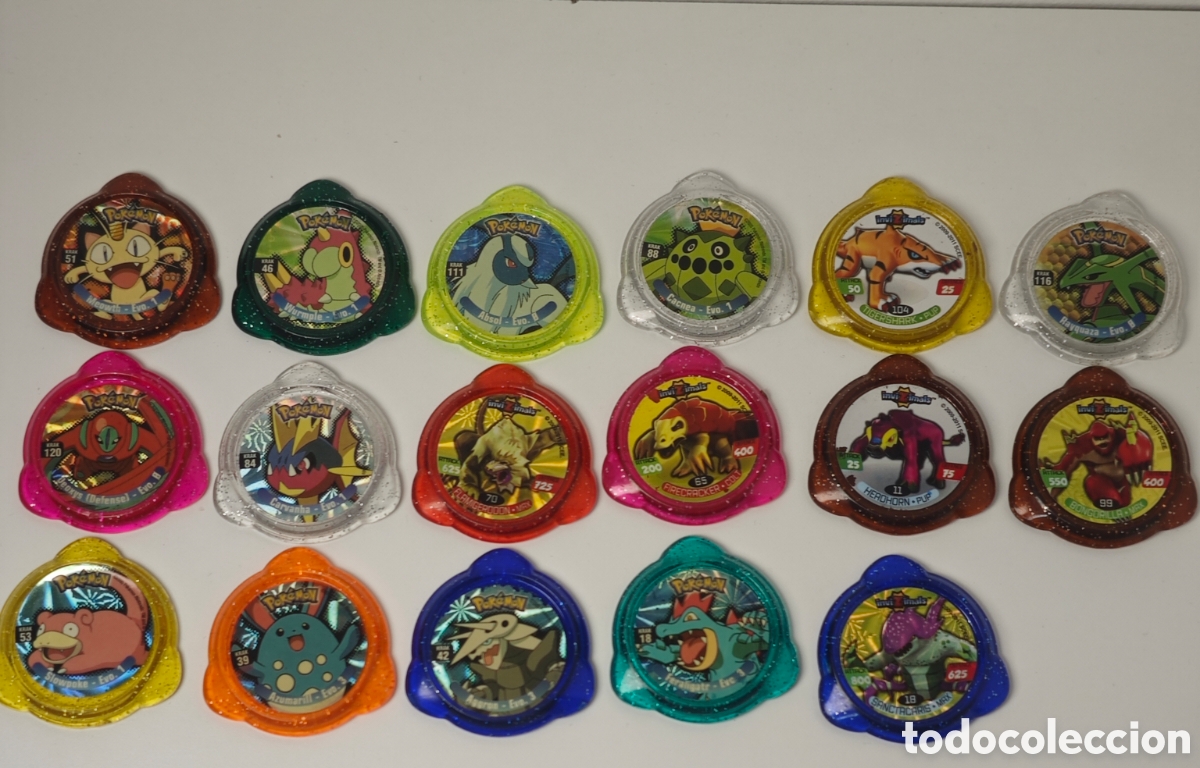 Juguetes antiguos y juegos de colecci&oacute;n: 17 Kraks/Tazo (Pok&eacute;mon Advanced Panini 2005 Invizimals