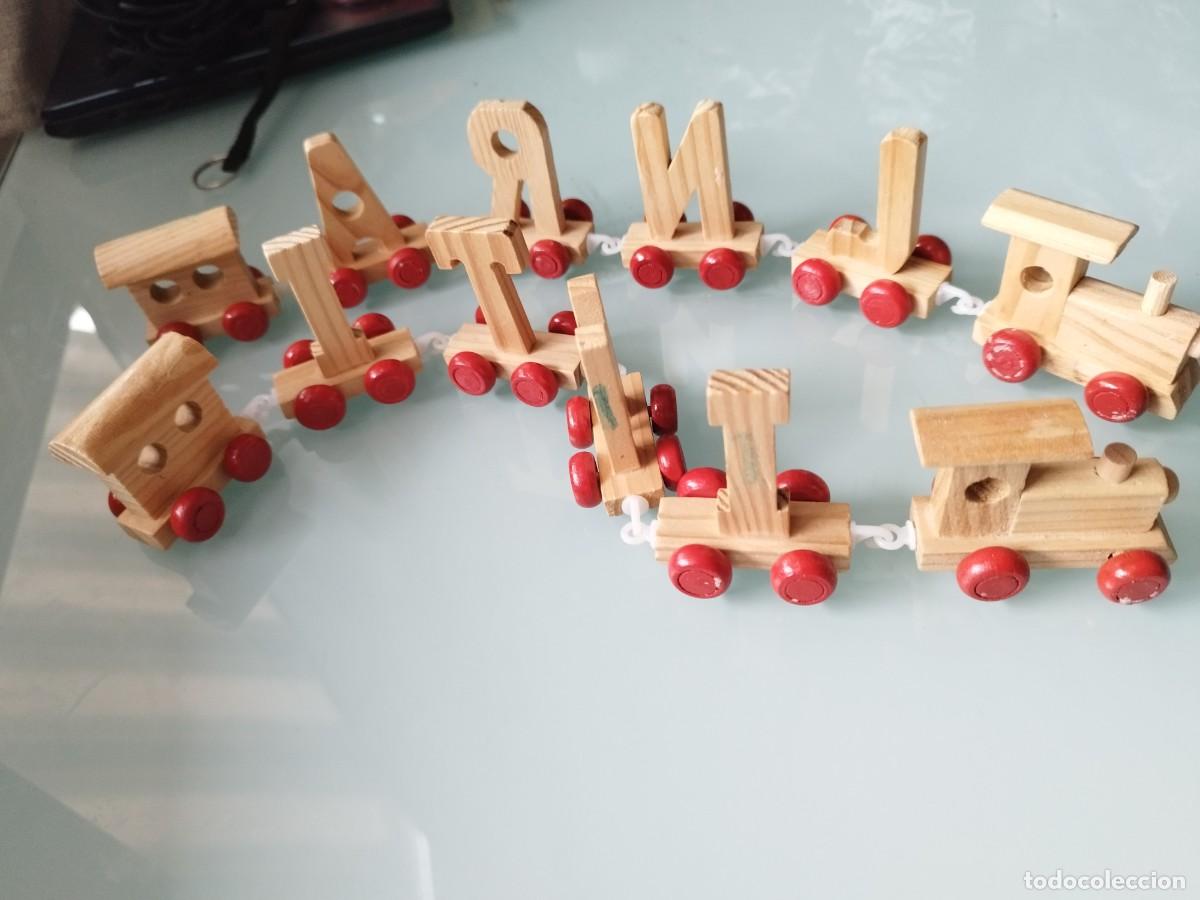 Giocattoli antichi e Giochi di collezione: Tren de madera con letras personalizable (Nombre / Alfabeto)