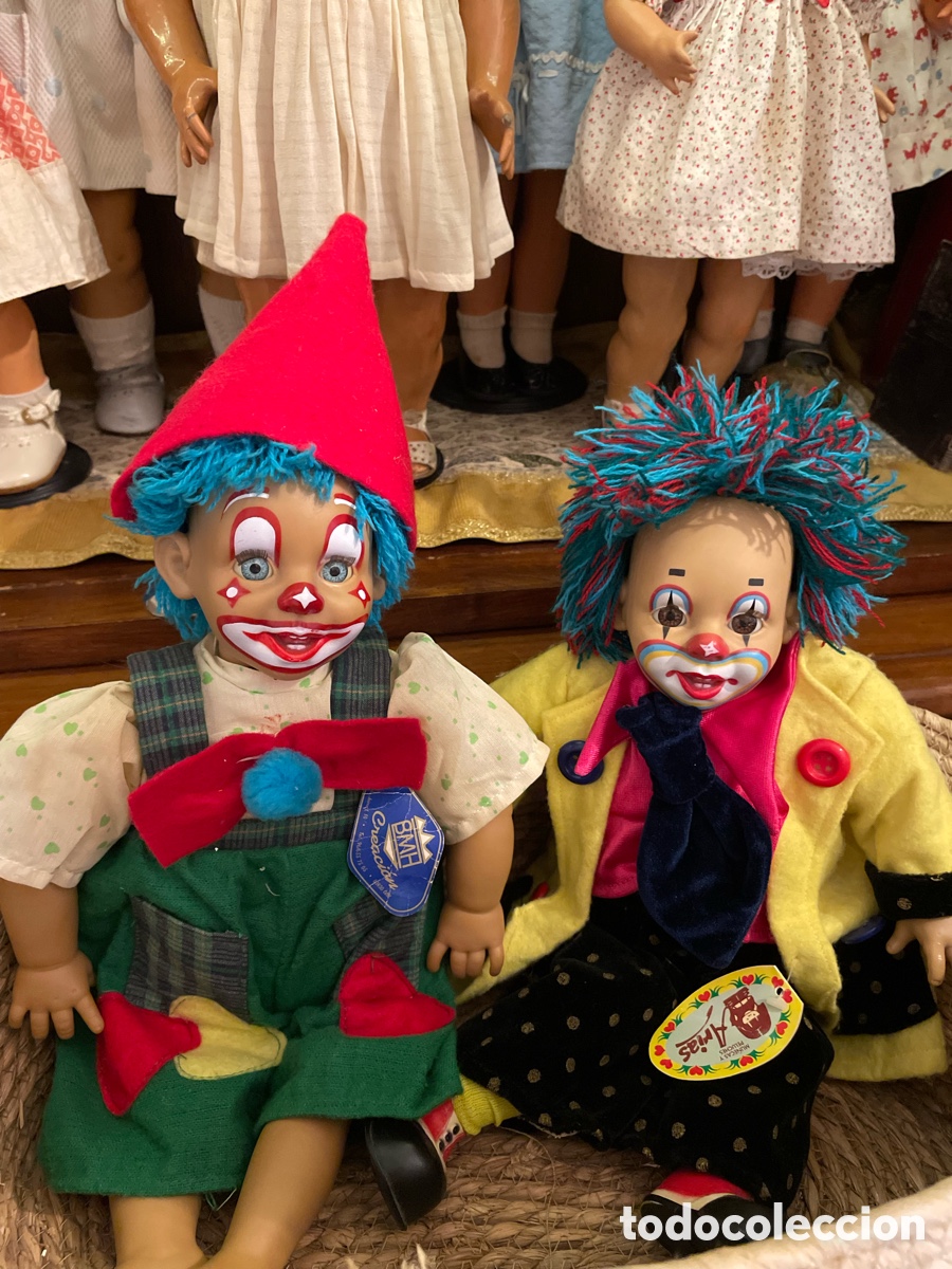 Giocattoli antichi e Giochi di collezione: Pareja de payasos antiguos