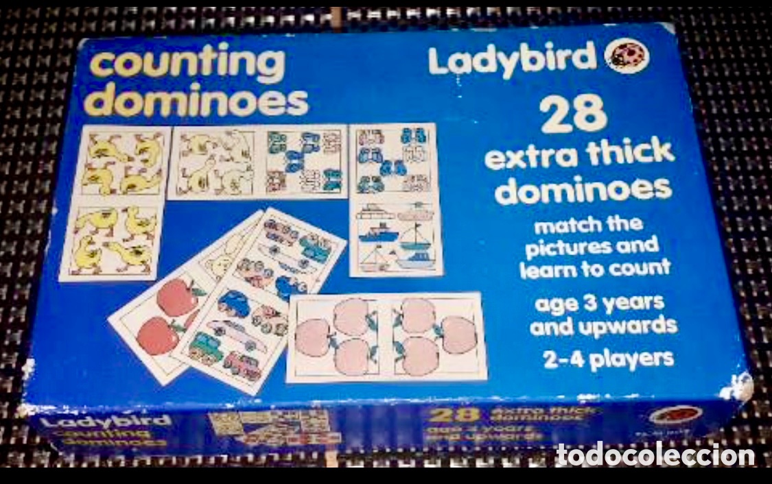 Juguetes antiguos y juegos de colecci&oacute;n: Juego. Domino Infantil. Ladybird Books. 28 Extra Thick Dominoes. Made in England. 1990.