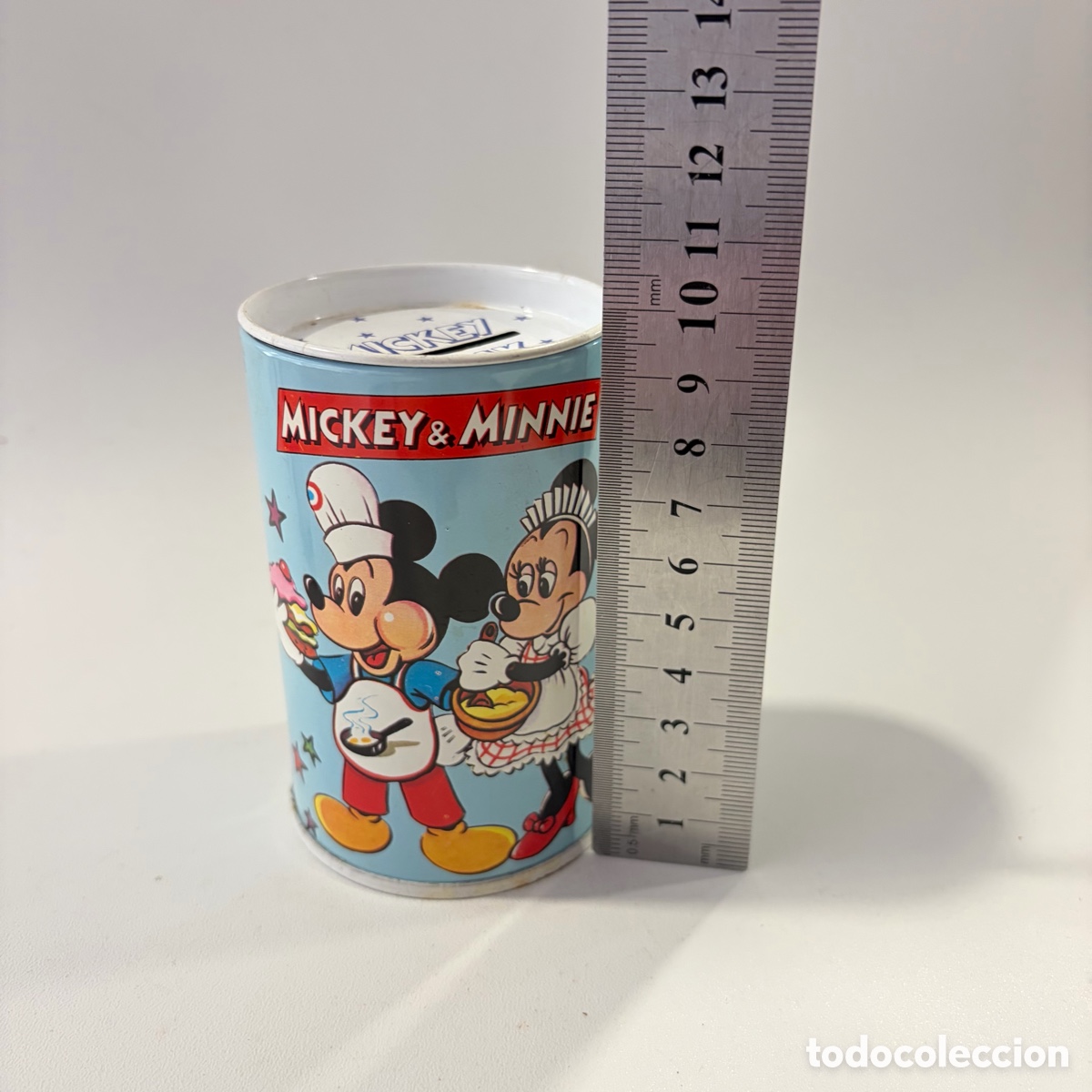 Juguetes antiguos y juegos de colecci&oacute;n: hucha de hojalata Mickey y Minnie Mouse cocineros Disney Mickey Bank