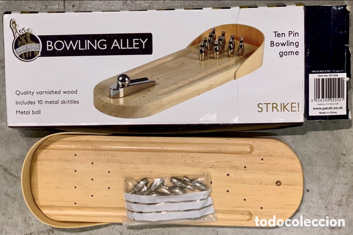 Juguetes antiguos y juegos de colecci&oacute;n: Juego de mesa. Bowling Alley. Bolera. Madera y metal. New York.