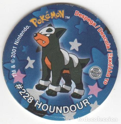 Juguetes antiguos y juegos de colecci&oacute;n: COLECCI&Oacute;N TAZOS MATUTANO NINTENDO POK&Eacute;MON STICKER TAZO CAPS POGS SIN PEGATINA N 10 #228 228 HOUNDOUR