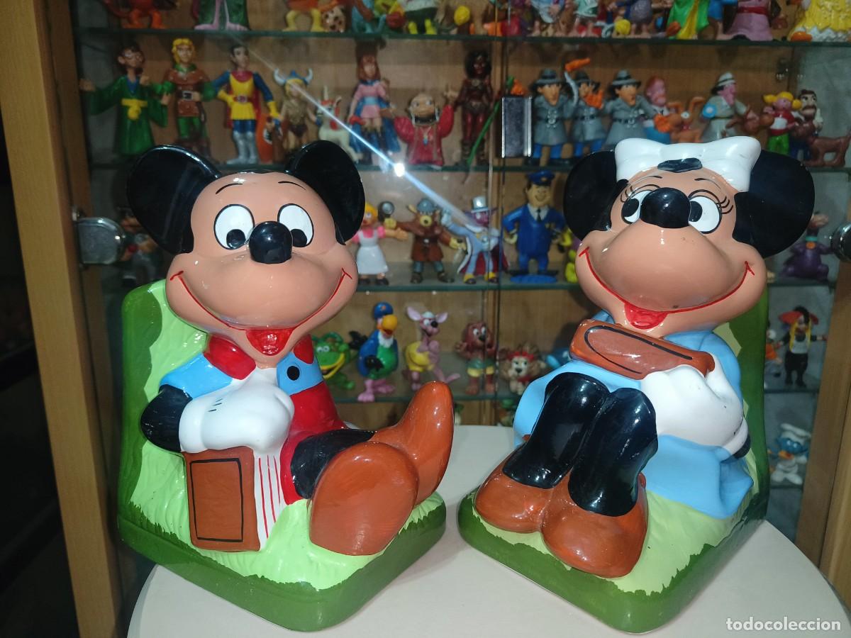 Juguetes antiguos y juegos de colecci&oacute;n: Ocasion coleccionistas ! 2 huchas ceramica vintage a&ntilde;os 80 Mickey Mouse y Minnie
