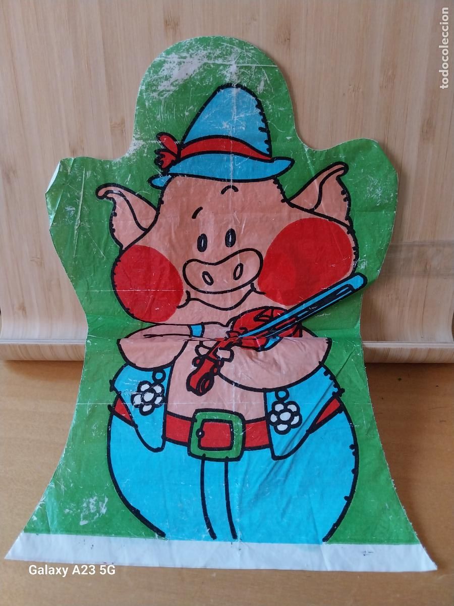Juguetes antiguos y juegos de colecci&oacute;n: FLANBY TITIRITI LOS TRES CERDITOS CERDITO MAYOR PLASTICO MANOPLA 27.5X18.5CMS PROMOCIONAL YOGUR