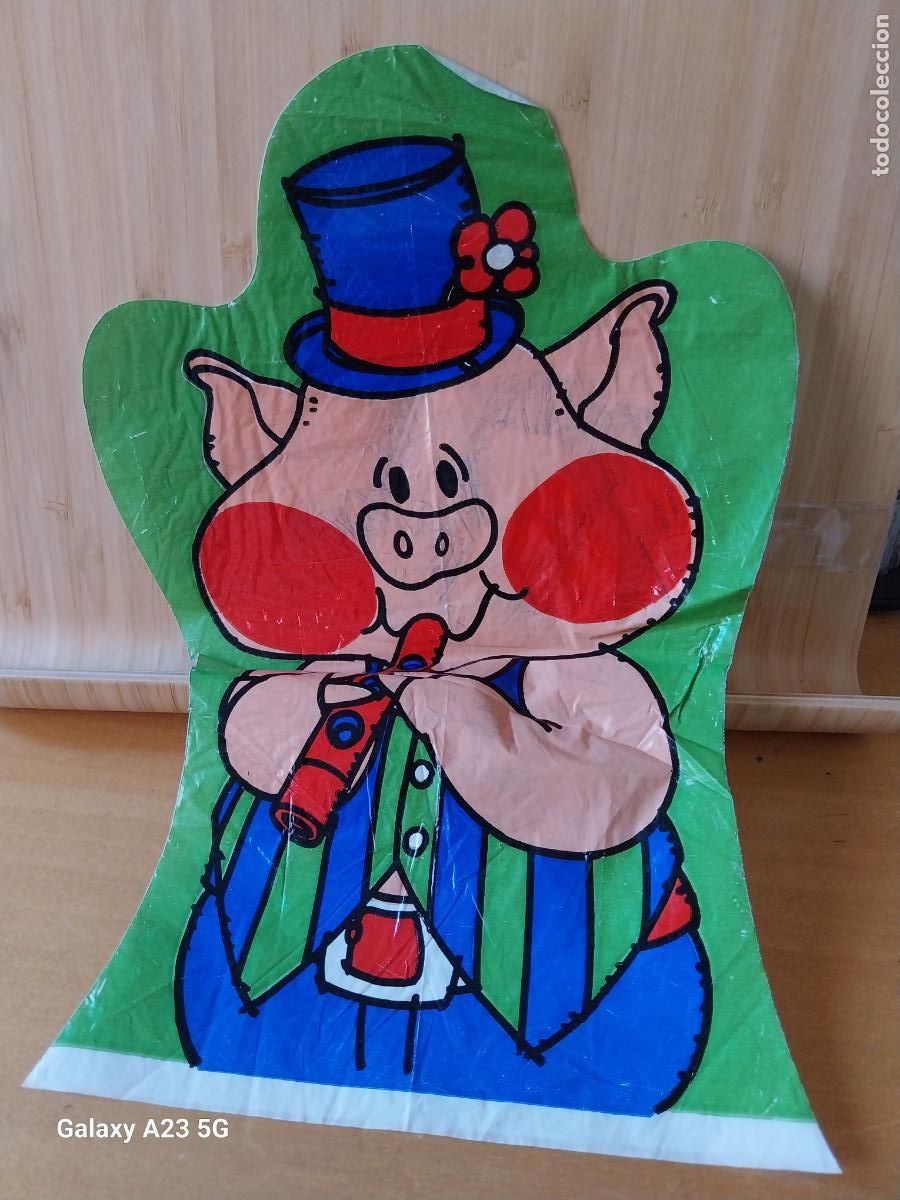 Juguetes antiguos y juegos de colecci&oacute;n: FLANBY TITIRITI LOS TRES CERDITOS CERDITO MEDIANO PLASTICO MANOPLA 27.5X18.5CMS PROMOCIONAL YOGUR