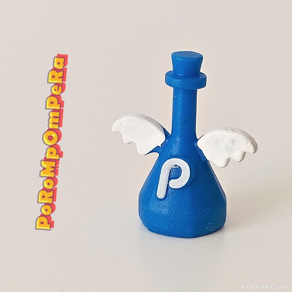 Juguetes antiguos y juegos de colecci&oacute;n: PINYPON ? botella azul con alas similar PLAYMOBIL F5