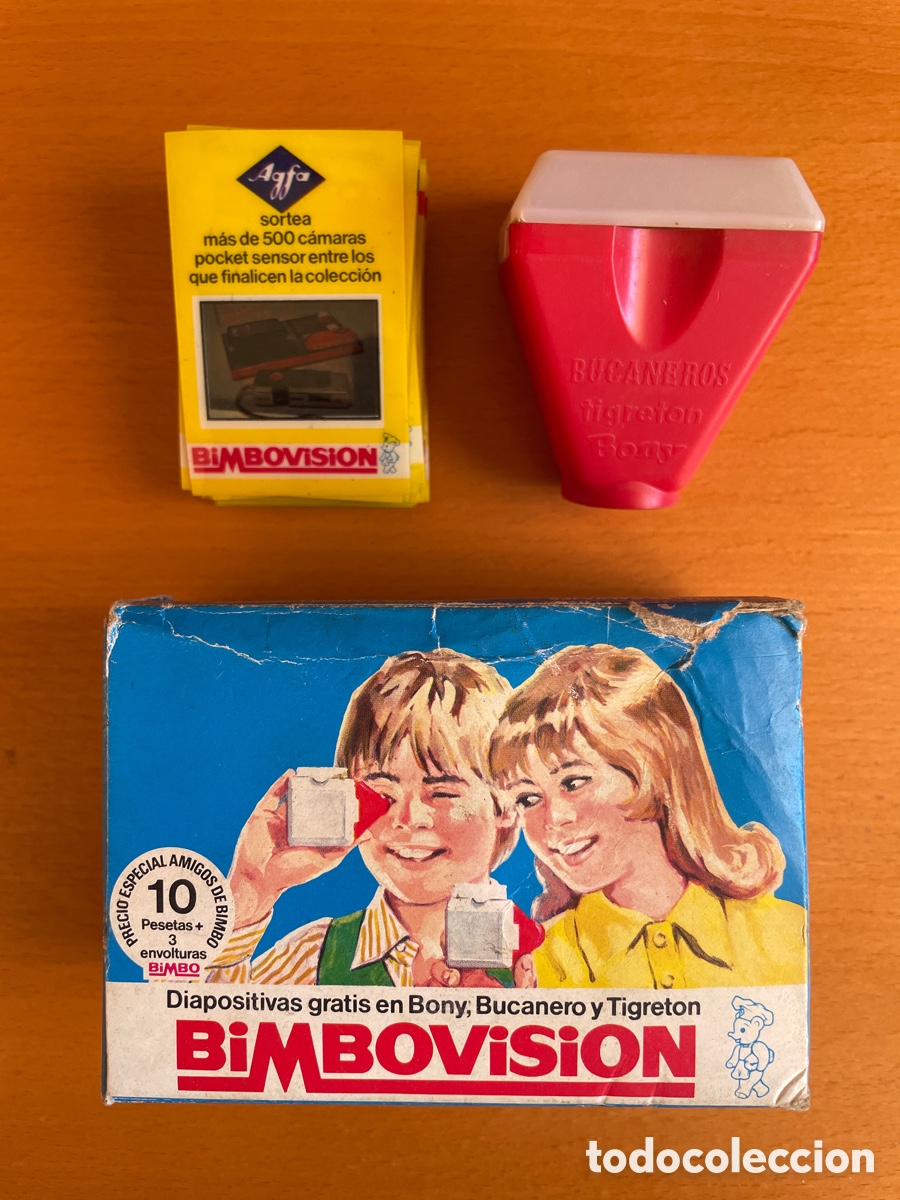 Altes Spielzeug und Spiele: Bimbovisi&oacute;n Bimbo a&ntilde;os 70 &mdash; visor rojo funcionando, caja original y 35 tarjetas / diapositivas