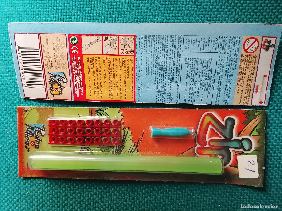 Juguetes antiguos y juegos de colecci&oacute;n: Fulminantes de mixtos mistos Pedro miras Espa&ntilde;a blister punta met&aacute;lica