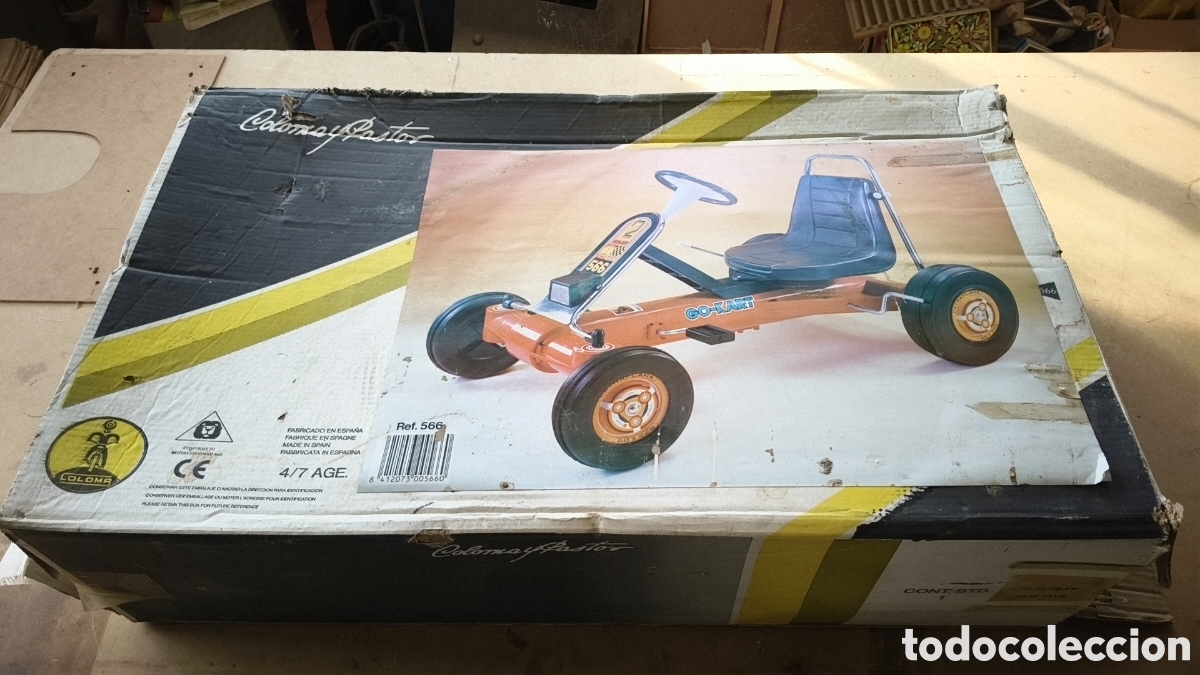 Juguetes antiguos y juegos de colecci&oacute;n: Antigua caja coche a pedales go kart coloma y pastor
