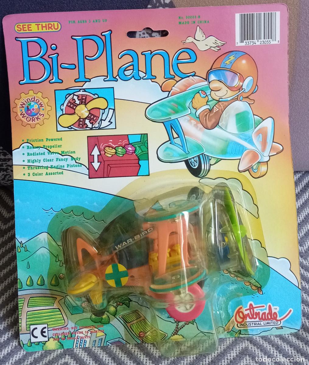 Juguetes antiguos y juegos de colecci&oacute;n: Avi&oacute;n biplano de fricci&oacute;n Bi-Plane See Thru &ndash; Ontrade Industrial Limited &ndash; En bl&iacute;ster