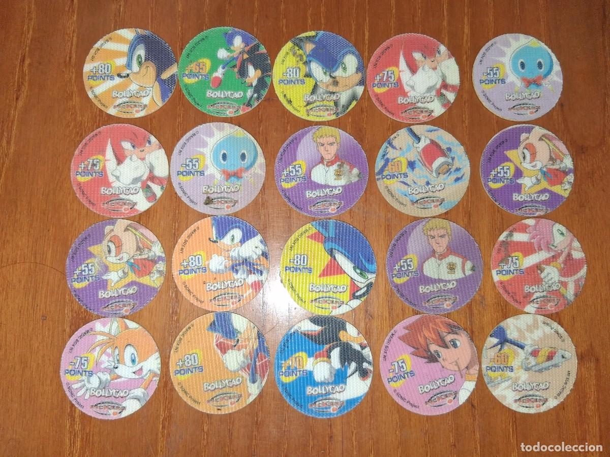 Juguetes antiguos y juegos de colecci&oacute;n: Lote 26 Tazos Sonic X Pickers Bollycao (2005) - Estado Impecable / Mint