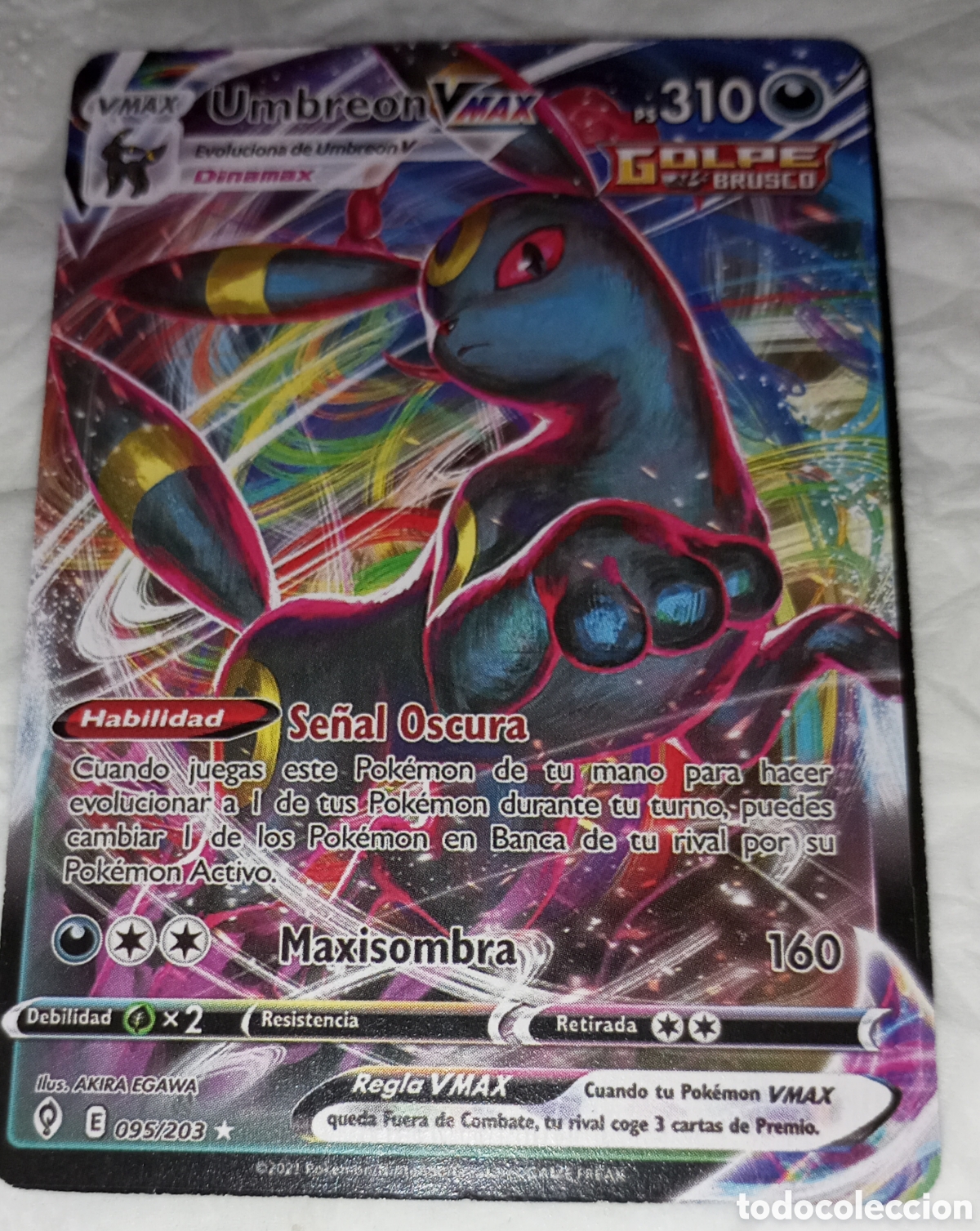 Juguetes antiguos y juegos de colecci&oacute;n: Carte Pok&eacute;mon umbreon V Max golpe brusco 095/203