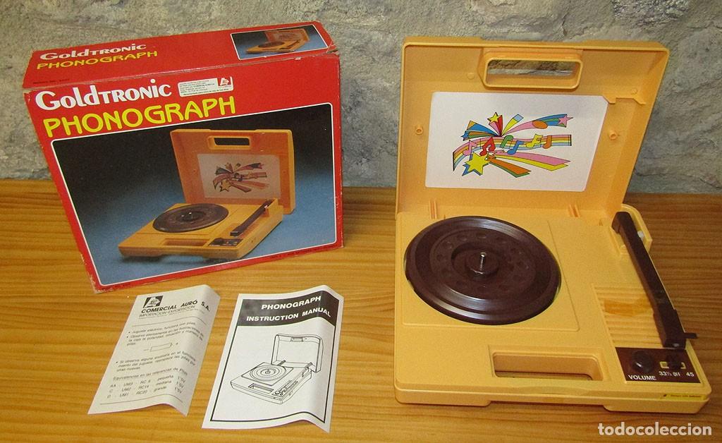 Juguetes antiguos y juegos de colecci&oacute;n: GOLDTRONIC PHONOGRAPH - ANTIGUO TOCADISCOS DE JUGUETE - NUEVO Y FUNCIONANDO - EN SU CAJA ORIGINAL