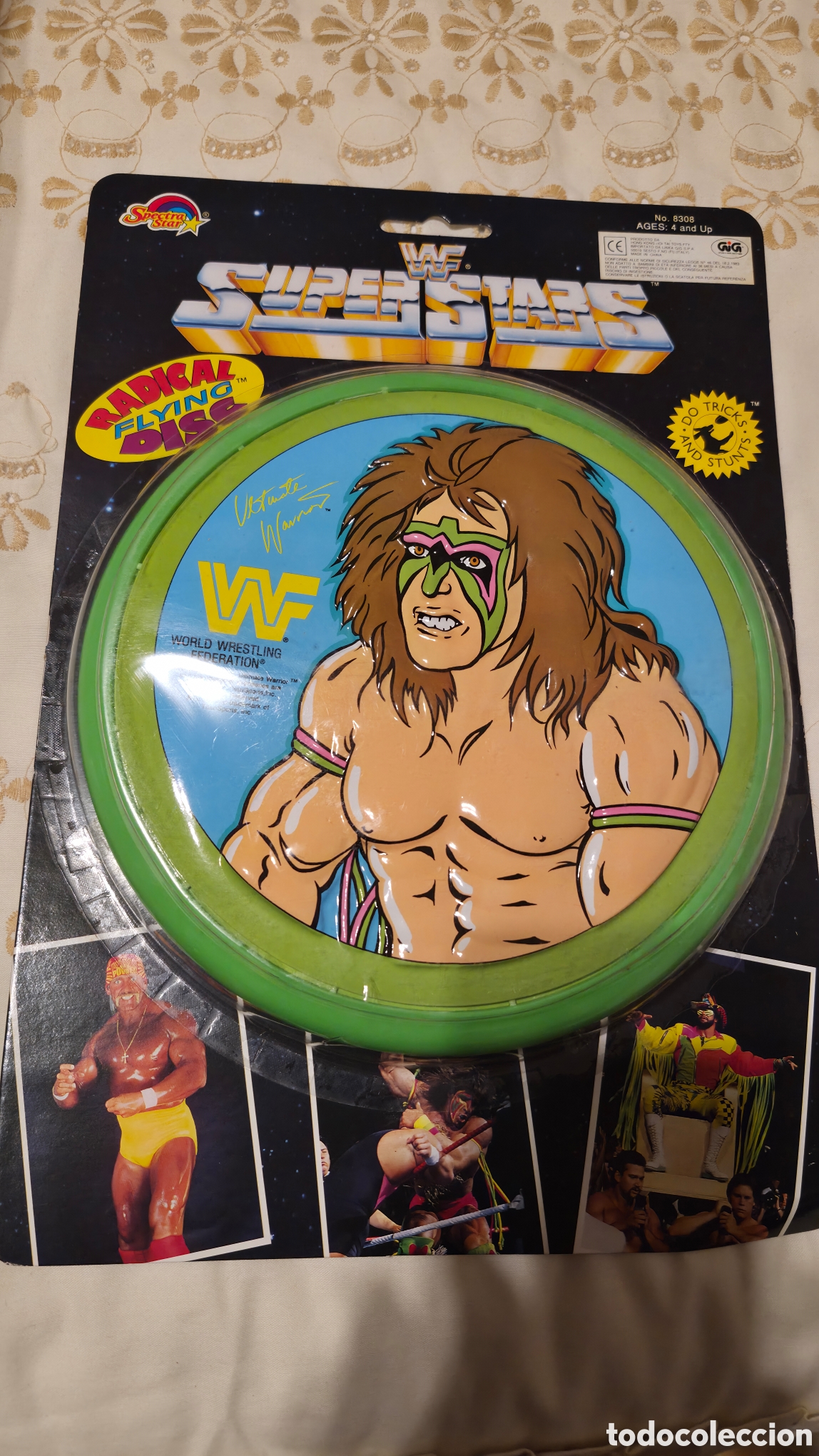 Juguetes antiguos y juegos de colecci&oacute;n: Antiguo frisbee de Ultimate Warrior wwe wwf A&ntilde;os 90 original wrestling wrestler