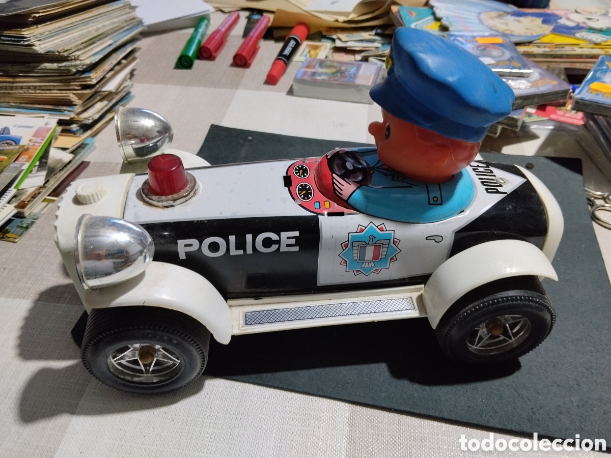 Juguetes antiguos y juegos de colecci&oacute;n: Juguete Coche policia lat&oacute;n y pl&aacute;stico