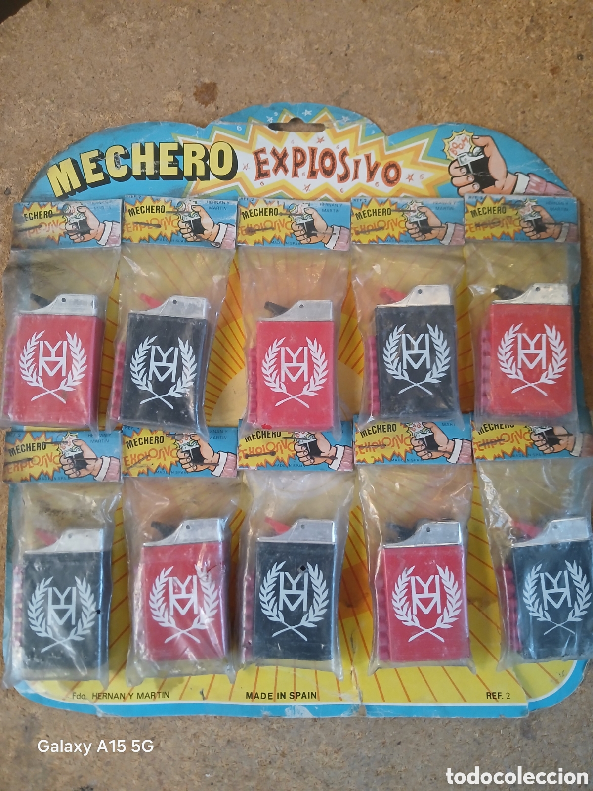 Juguetes antiguos y juegos de colecci&oacute;n: BARATIJAS DE KIOSCO, BLISTER DE MECHEROS CON FULMINANTES, MECHERO EXPLOSIVO.