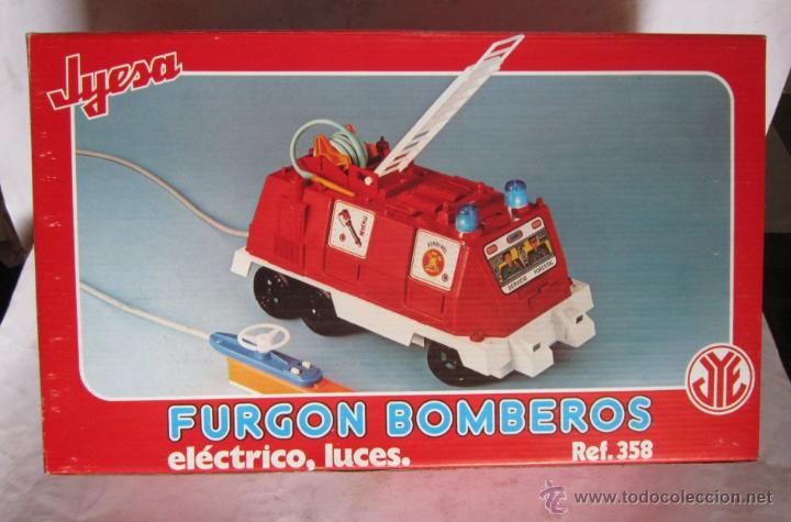 Juguetes antiguos Jyesa: FURGON DE BOMBEROS REF 358, DE JYESA, ELECTRICO, CON LUCES, EN CAJA. CC - Foto 1