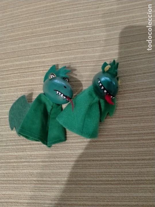Juguetes antiguos: T&iacute;teres de dedo dragones - Foto 2