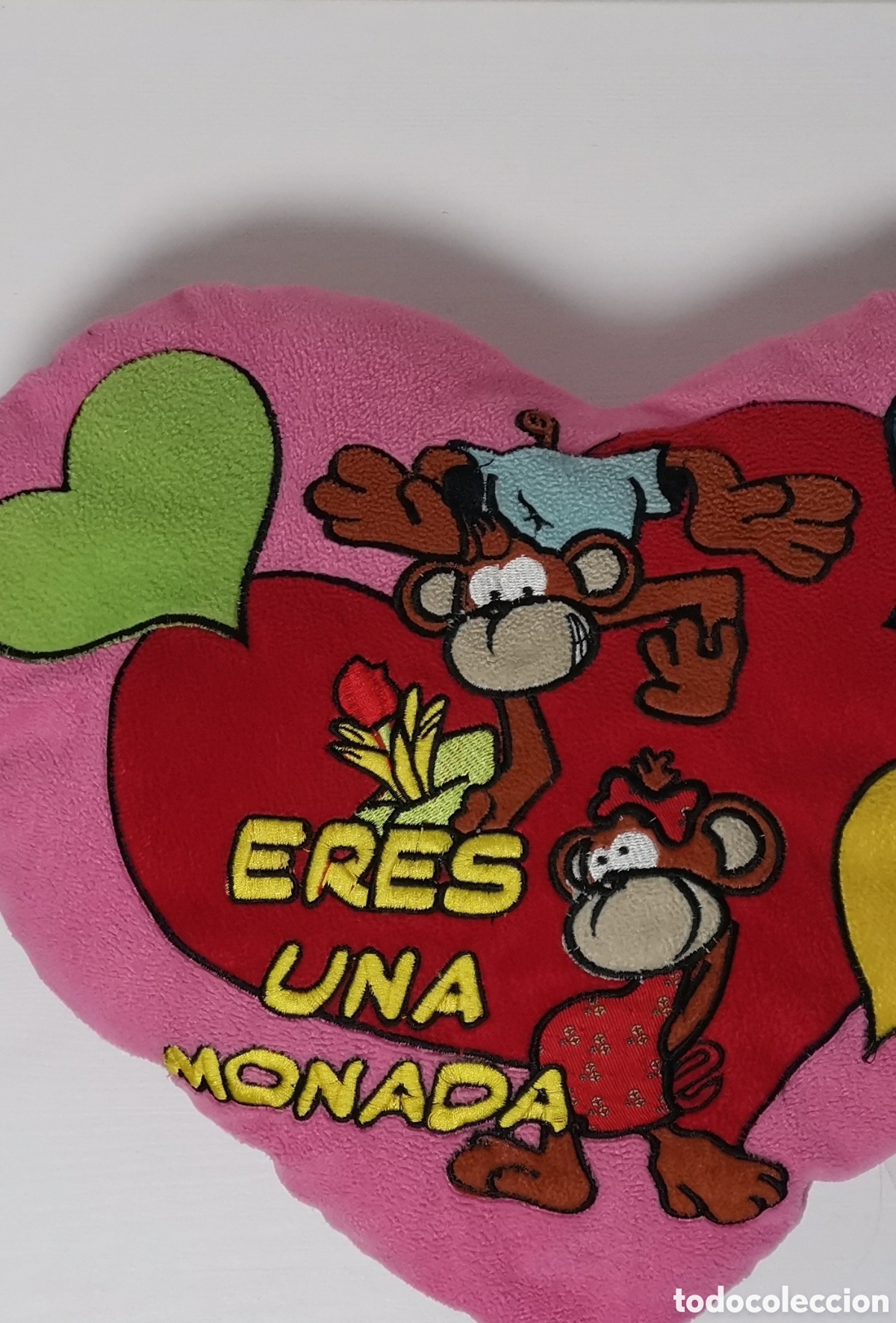 Juguetes antiguos: Peluche corazon &rdquo;eres una monada&rdquo; - Foto 2