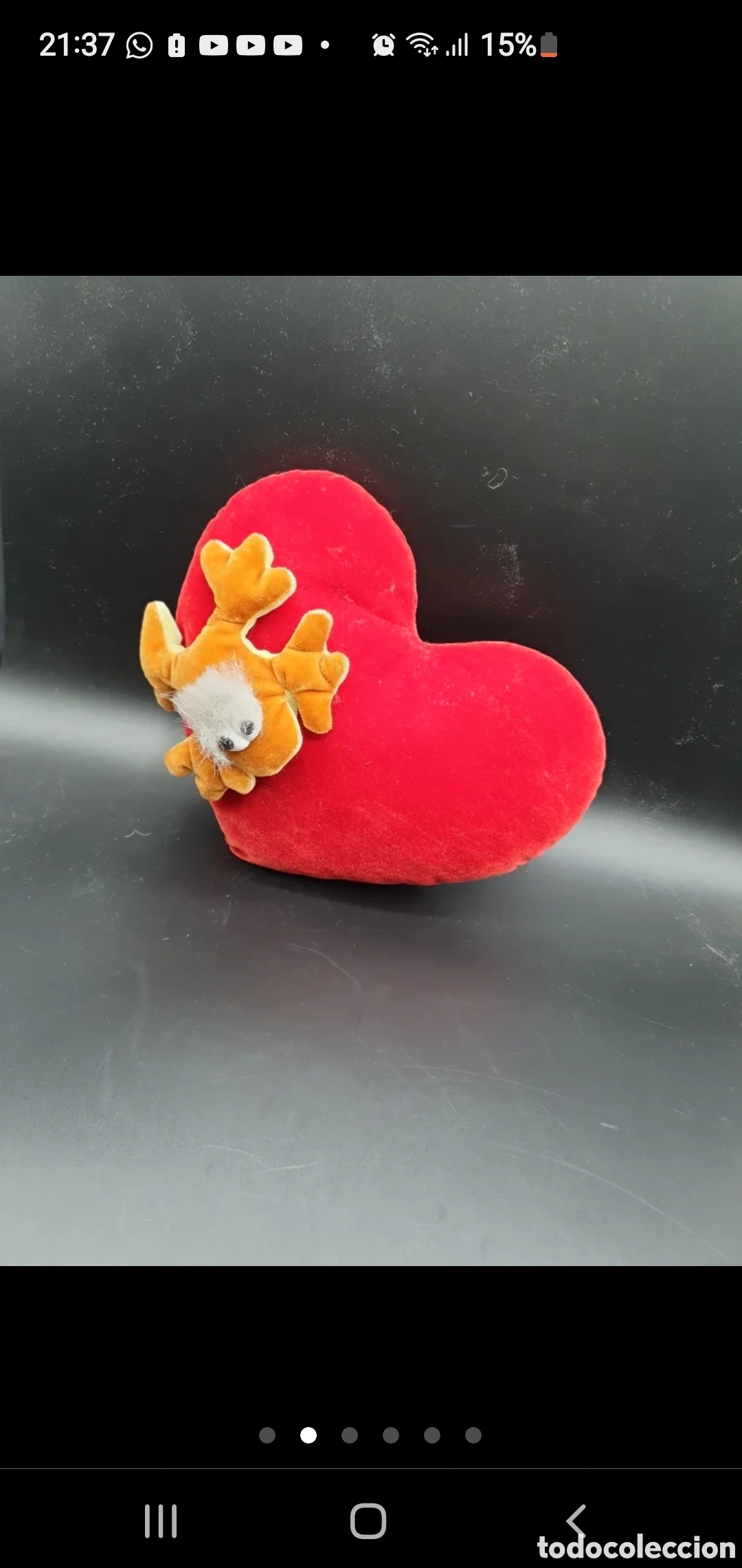 Juguetes antiguos: Peluche coraz&oacute;n con sapito - Foto 2