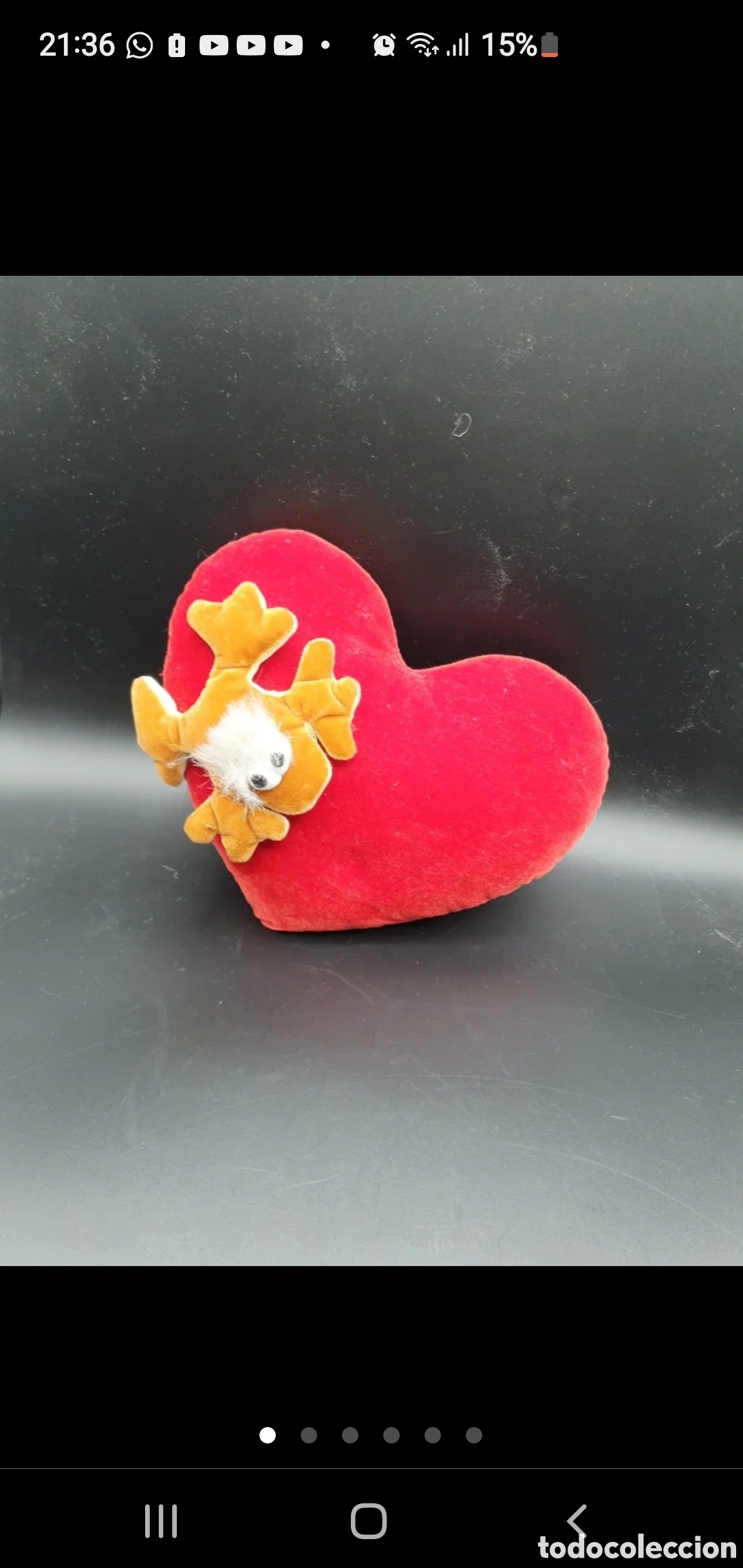 Juguetes antiguos: Peluche coraz&oacute;n con sapito - Foto 1