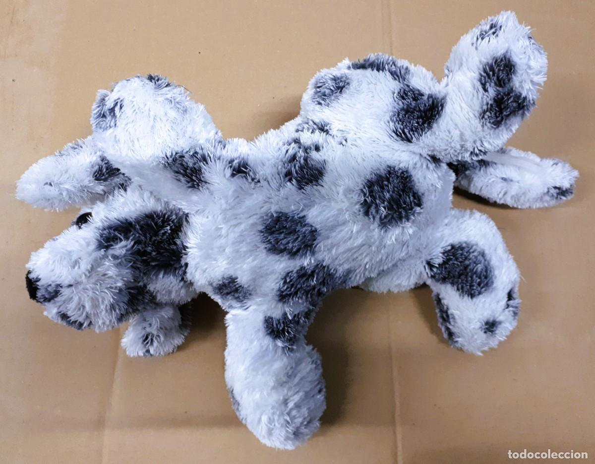 Juguetes antiguos: 3 Perro de peluche blanco con manchas negras vista inferior - Foto 7