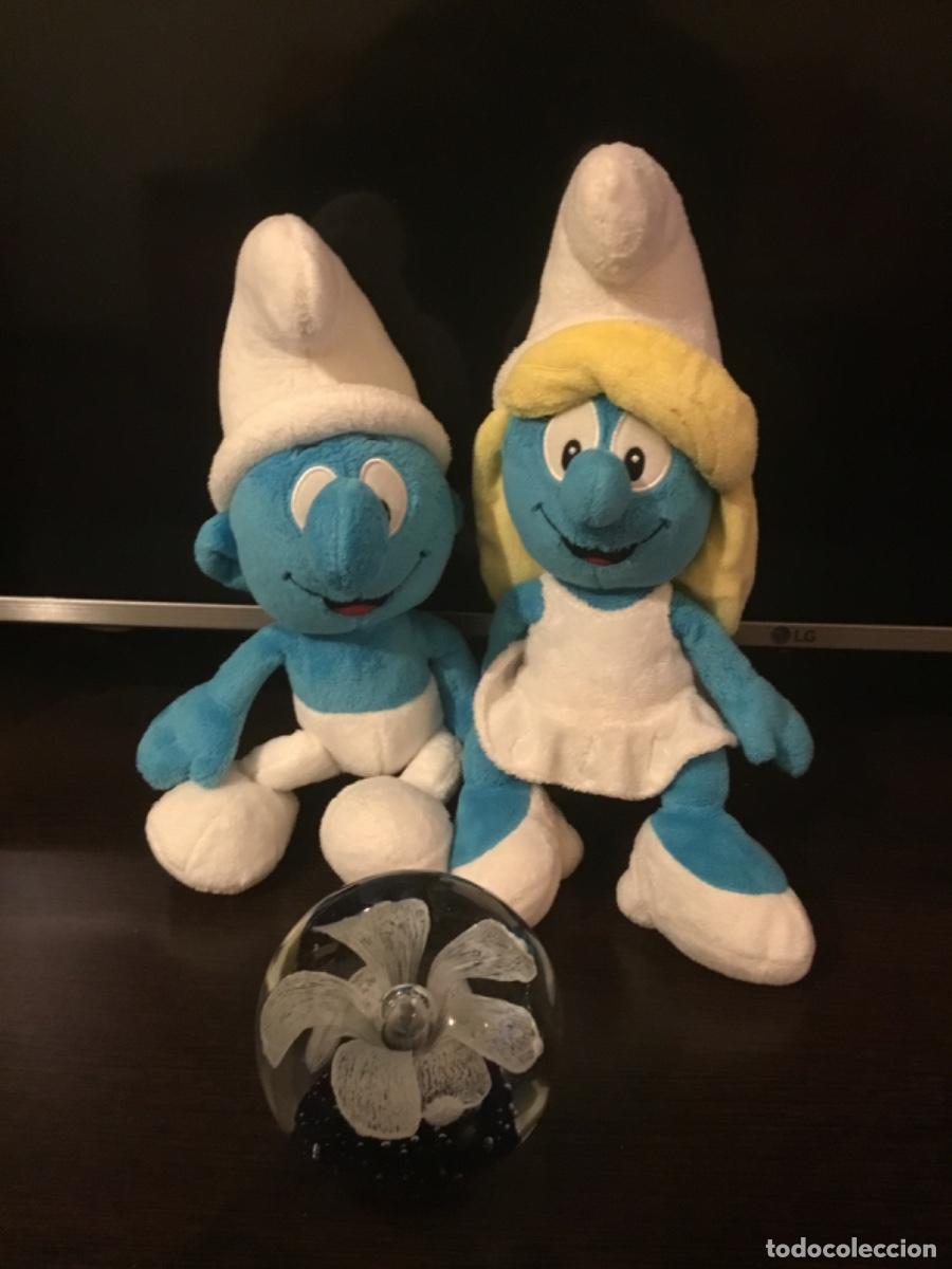 Juguetes antiguos: Pitufos peluche pitufina - Foto 1