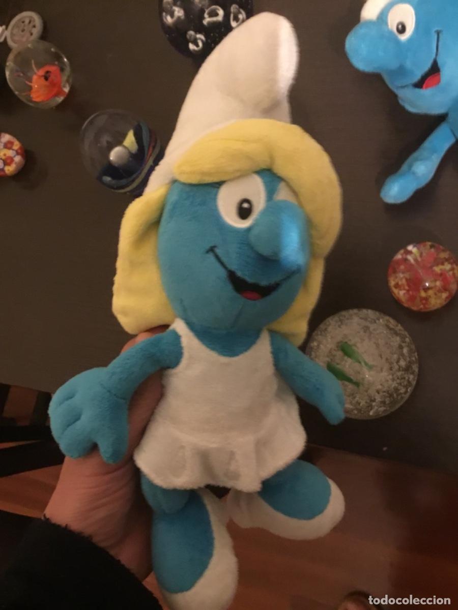 Juguetes antiguos: Pitufos peluche pitufina - Foto 5