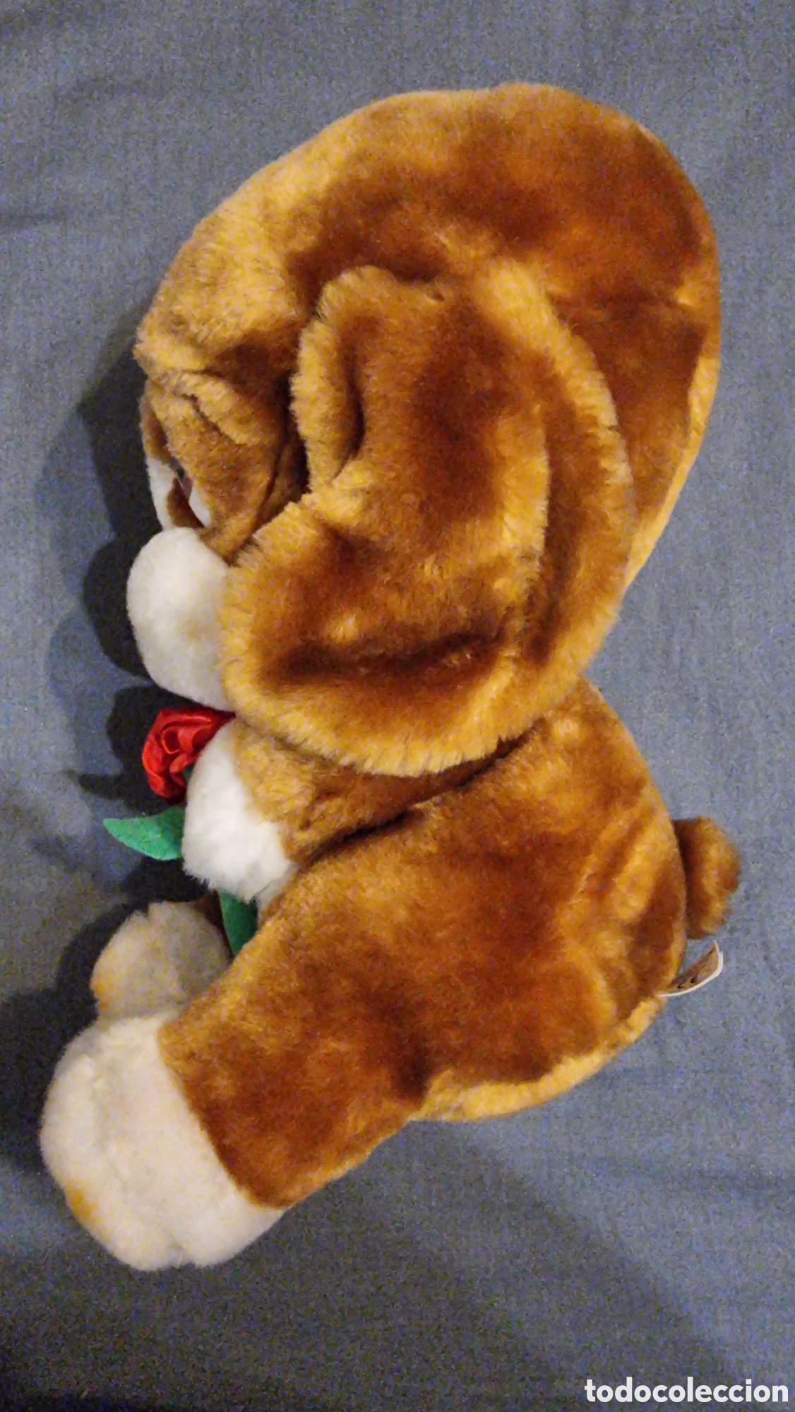 Juguetes antiguos: Peluche de perro con flores - Foto 2