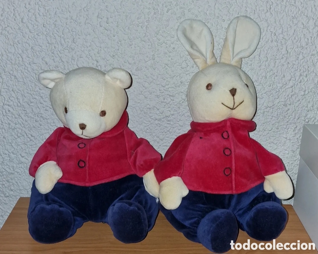 Juguetes antiguos: Pack de peluches, osito y conejo - Foto 1