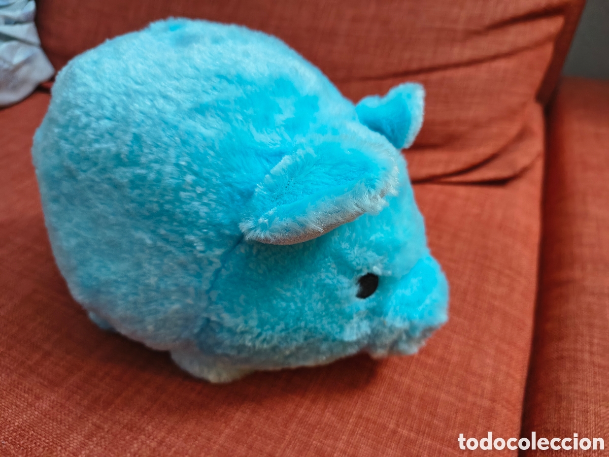 Juguetes antiguos: Peluche de cerdo azul - Foto 3