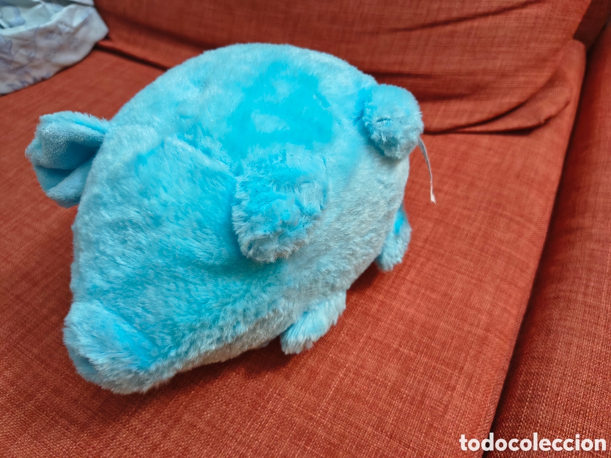 Juguetes antiguos: Peluche de cerdo azul - Foto 4