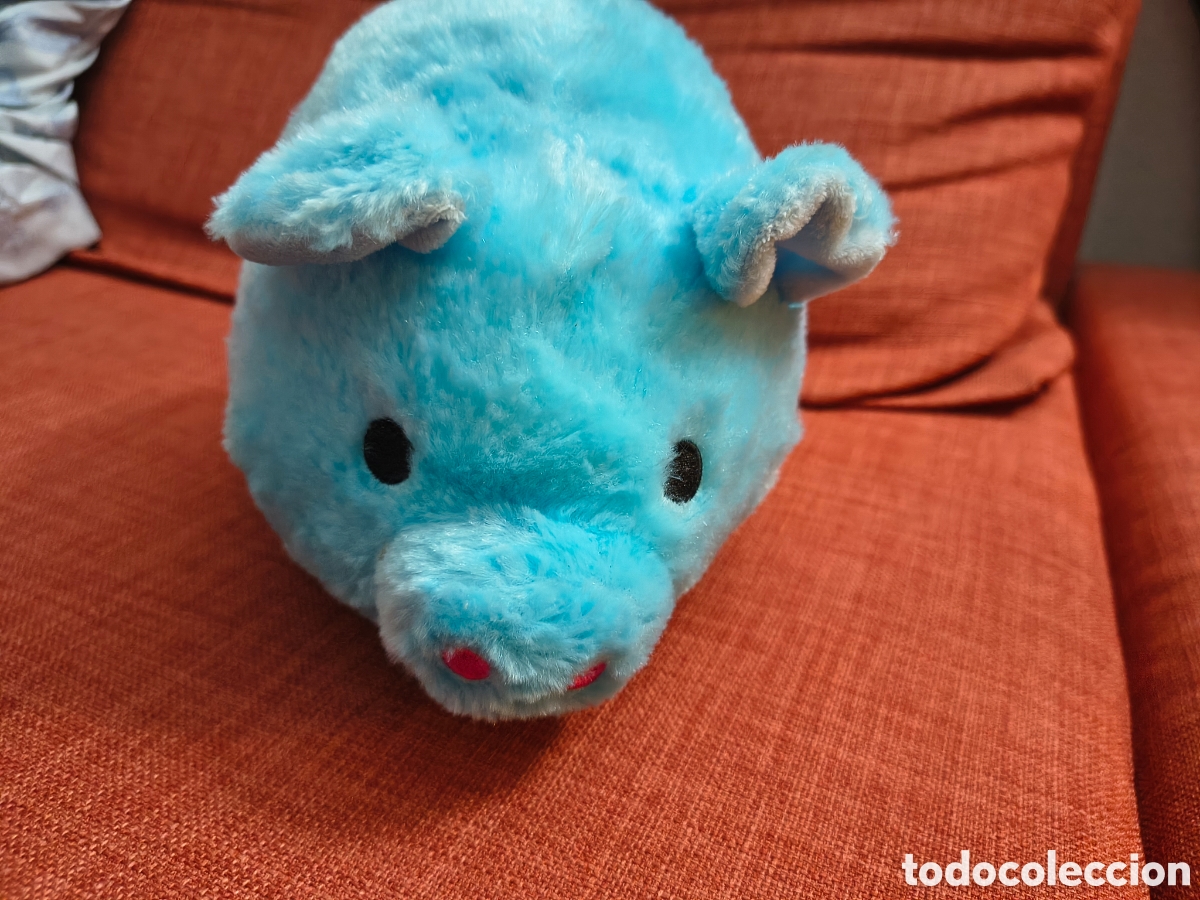 Juguetes antiguos: Peluche de cerdo azul - Foto 5