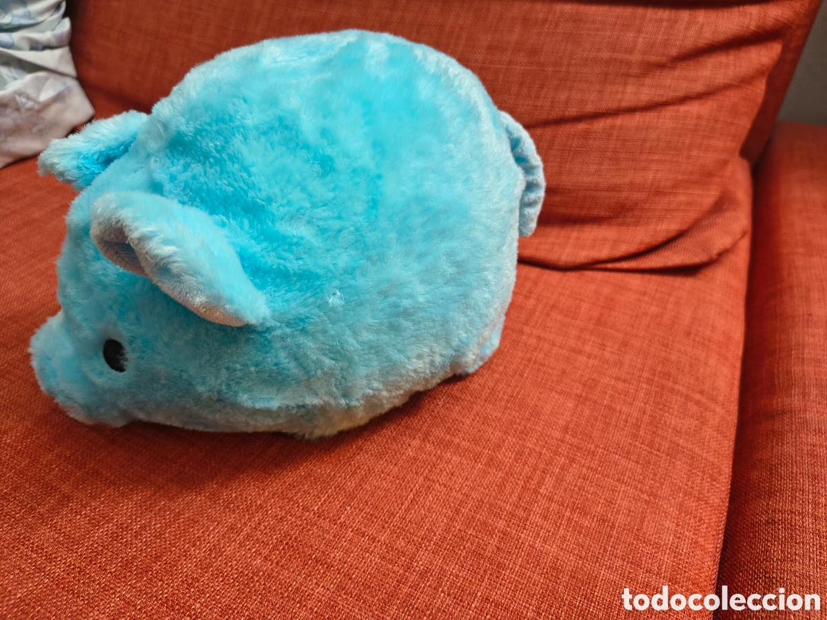 Juguetes antiguos: Peluche de cerdo azul - Foto 6