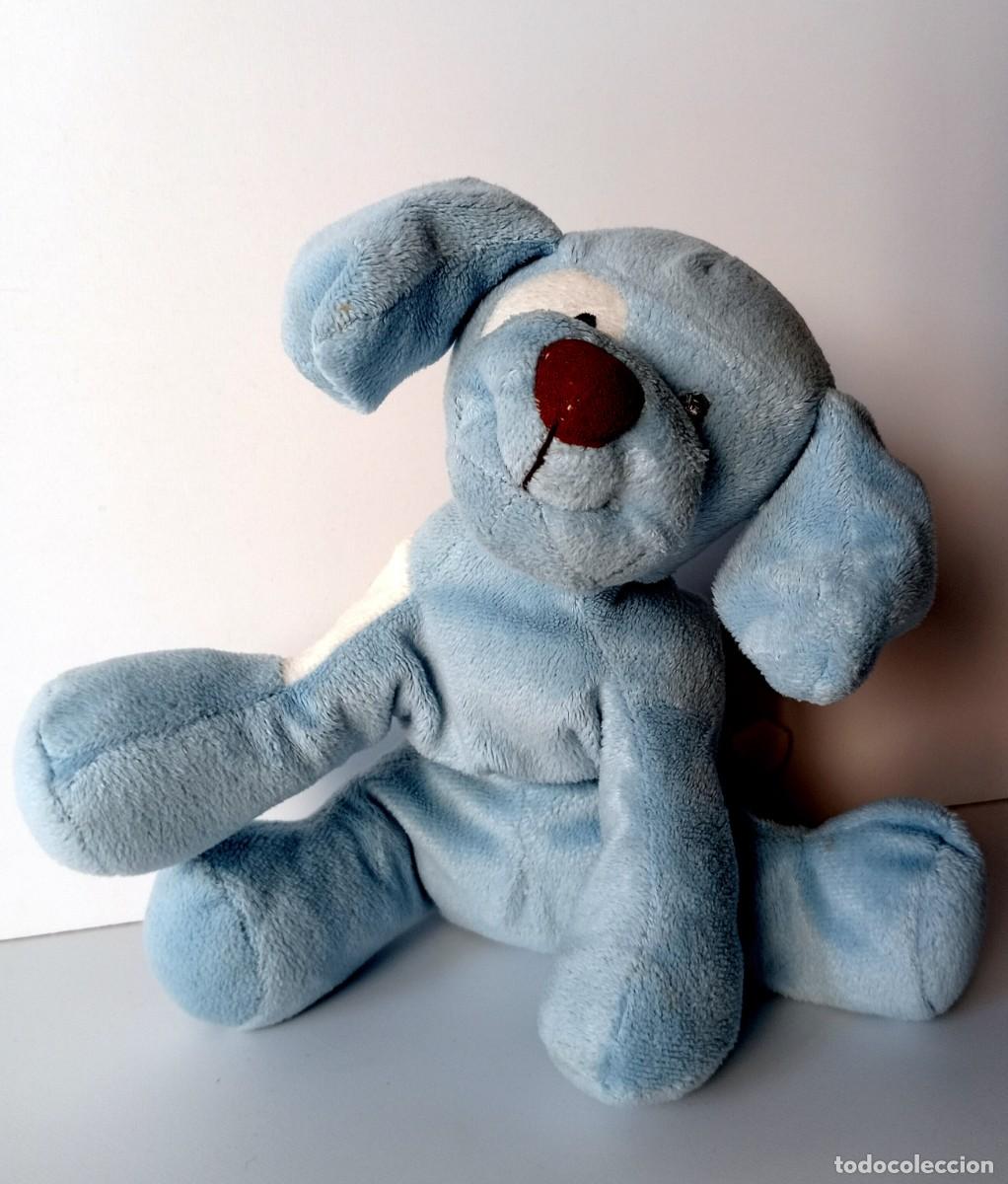 Juguetes antiguos: PERRITO DE PELUCHE CELESTE - Foto 2