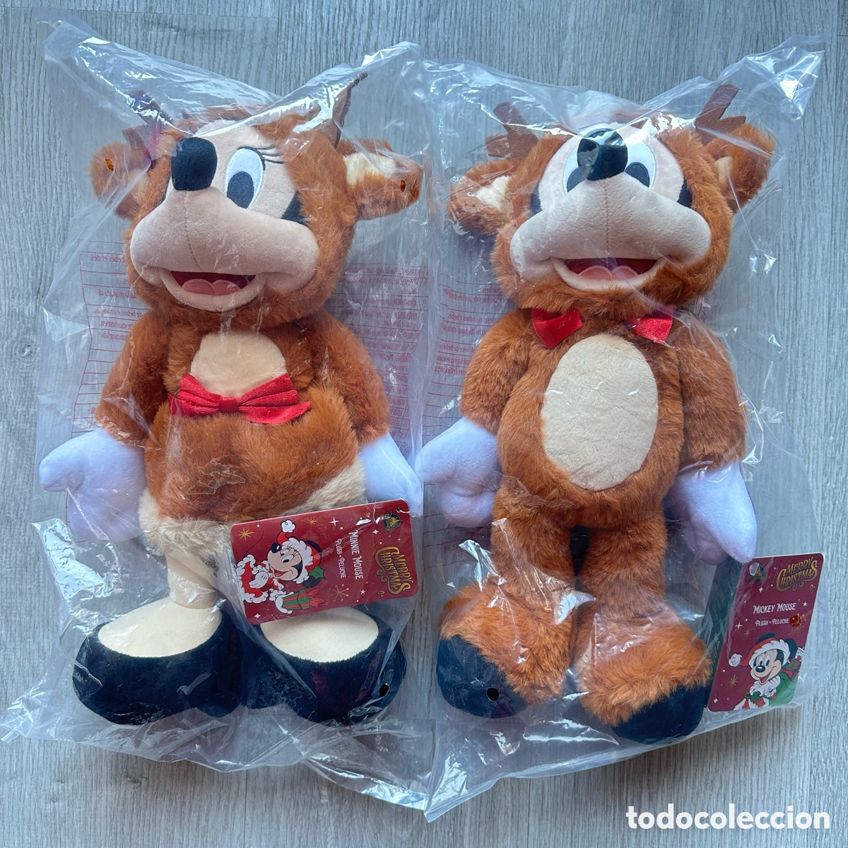 Jouets Anciens: Lote Peluches Mickey y Minnie Mouse Renos 34cm.