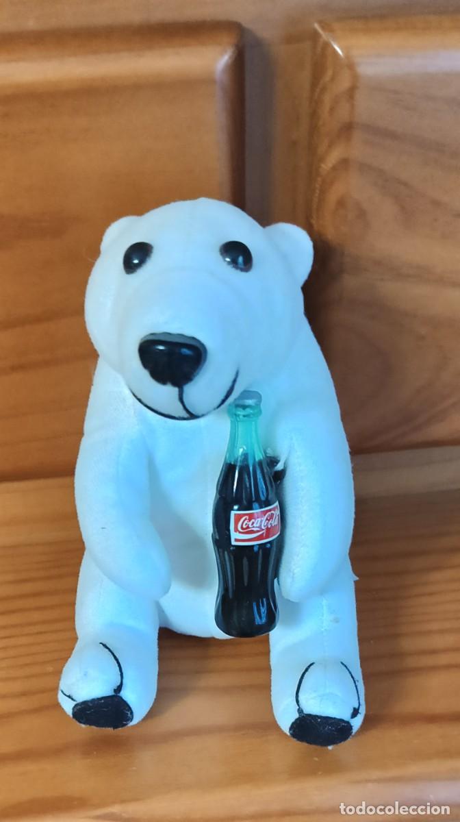 Juguetes Antiguos: Peluche. OSO. con botella Coca Cola