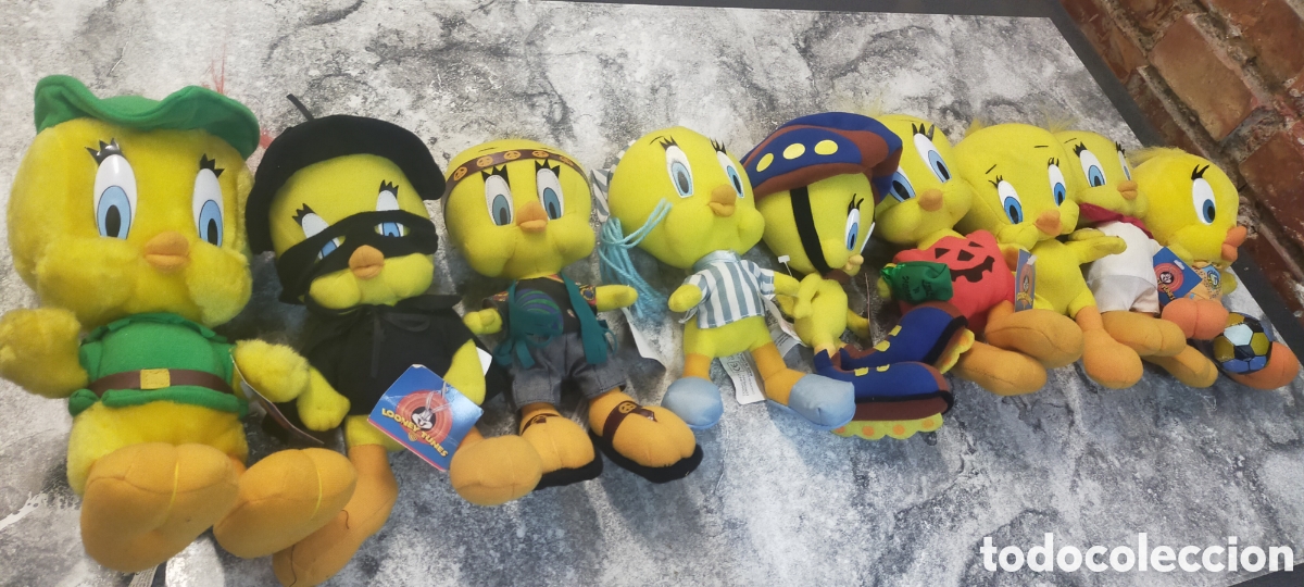 Juguetes Antiguos: 9 Peluches Piol&iacute;n Looney Tunes