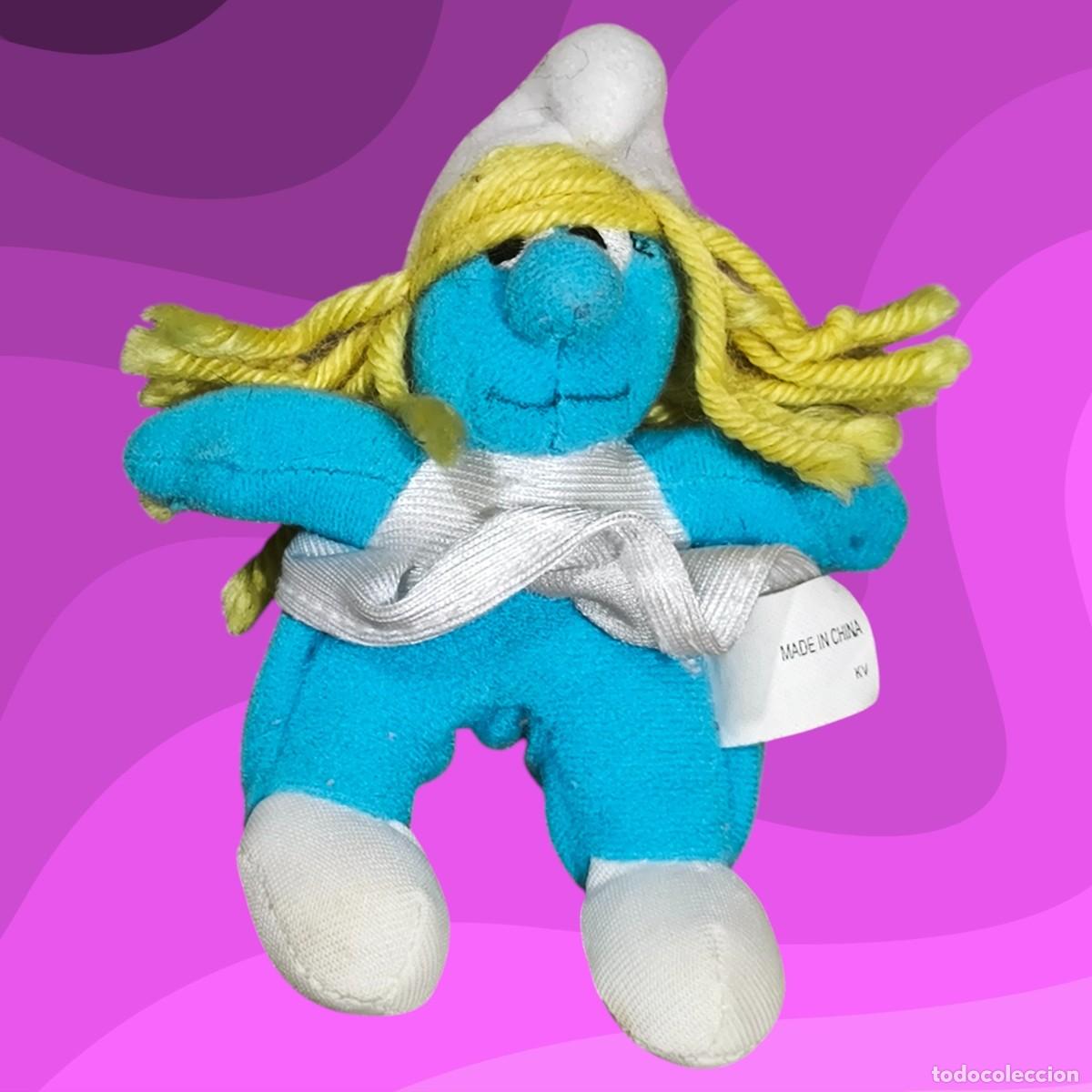 Juguetes Antiguos: Pitufo Pitufina Peluche &ndash; Personaje Cl&aacute;sico Azul Coleccionable