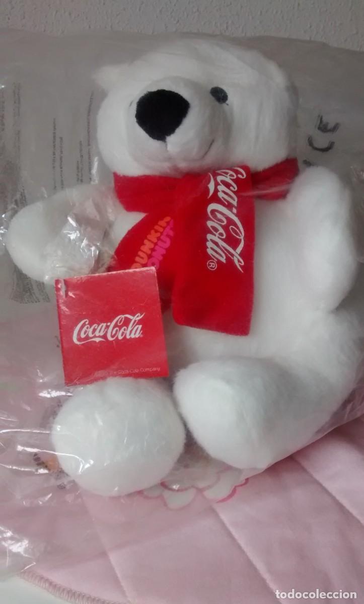 Juguetes Antiguos: PELUCHE OSO POLAR COCA COLA DUNKIN DONUTS. NUEVO