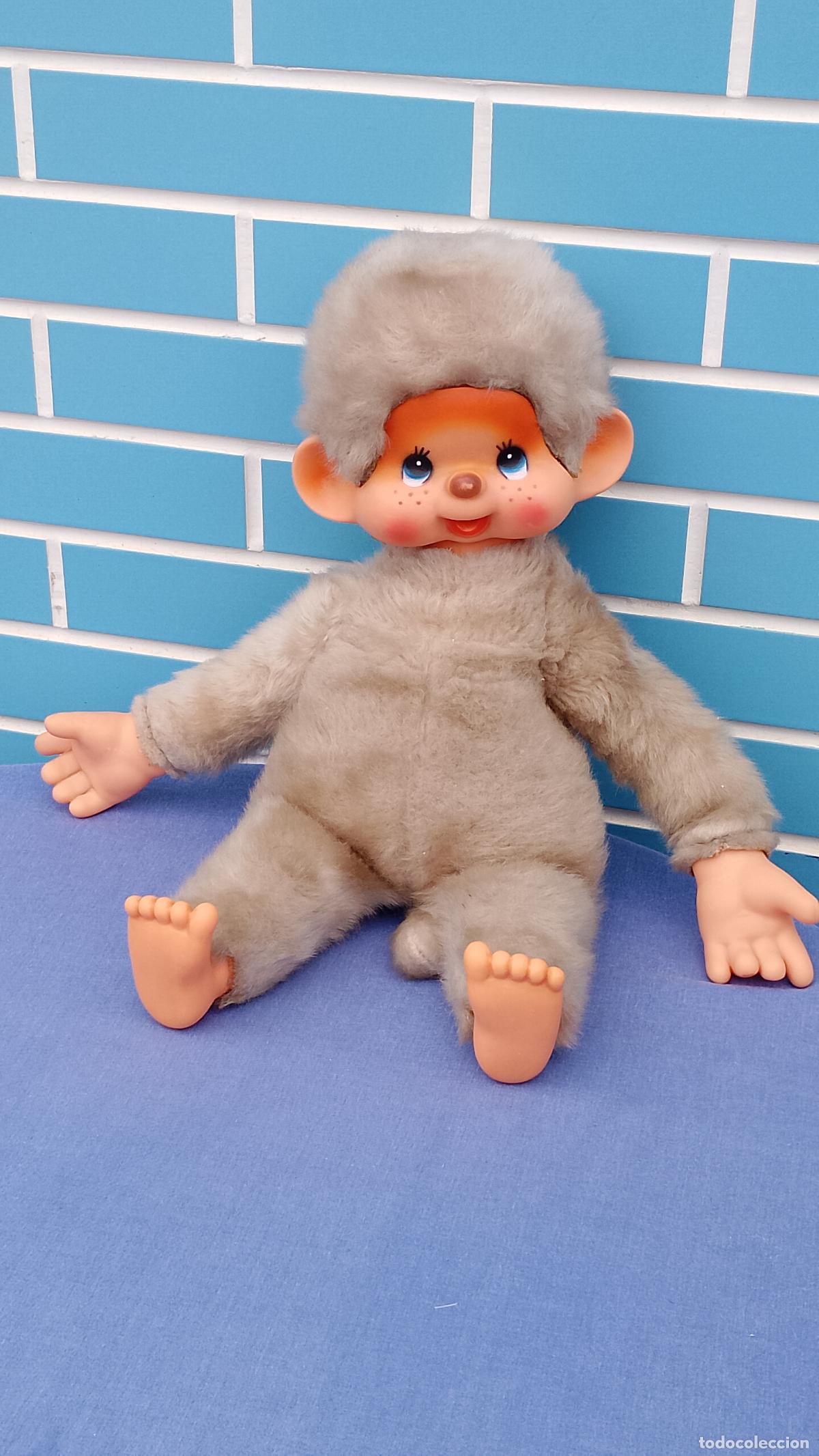 Juguetes Antiguos: Antiguo mu&ntilde;eco peluche Mono Virkiki o Mochhichi gigante de 50 cm