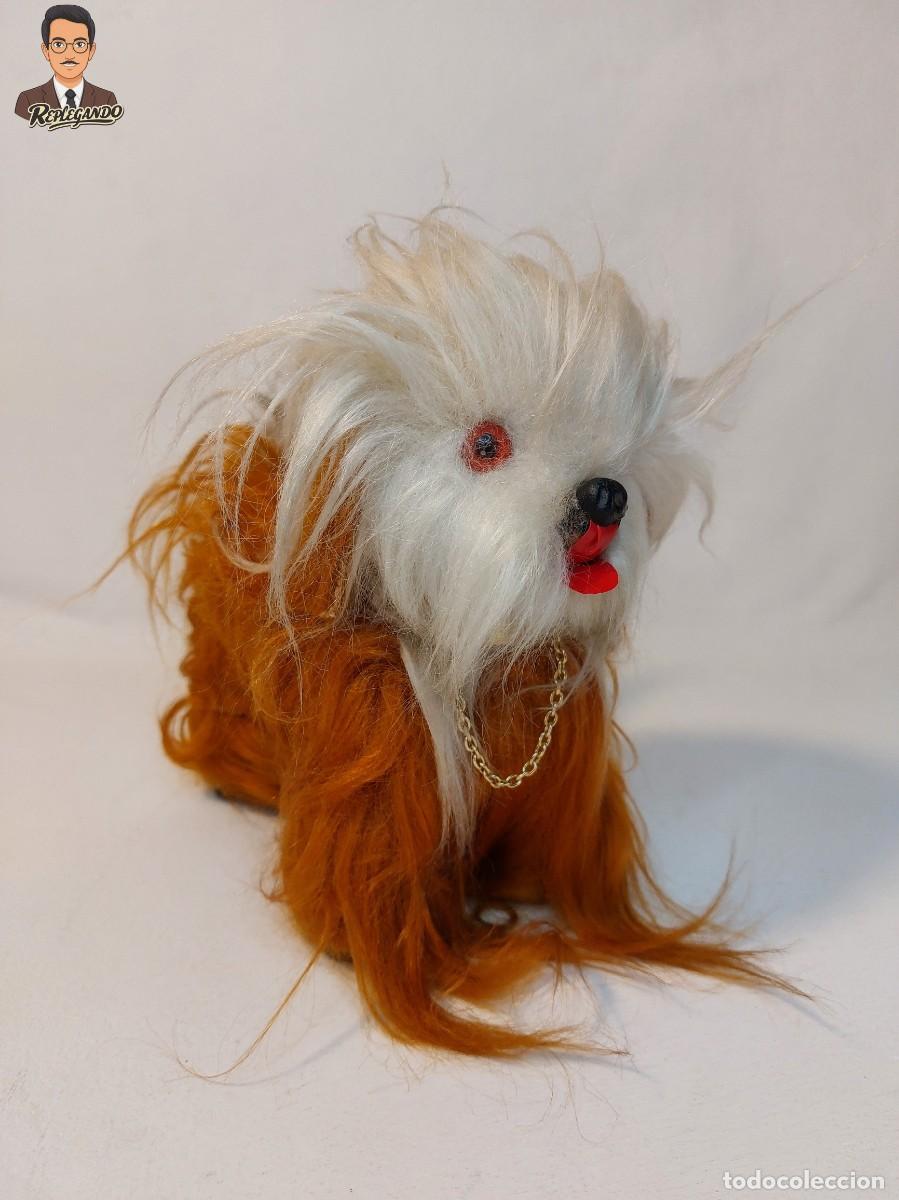Juguetes Antiguos: PERRO PELUCHE VINTAGE A&Ntilde;OS 60-70 PELO SINT&Eacute;TICO LARGO DECORATIVO TIPO GOOK / MADE IN SPAIN / ESPA&Ntilde;A