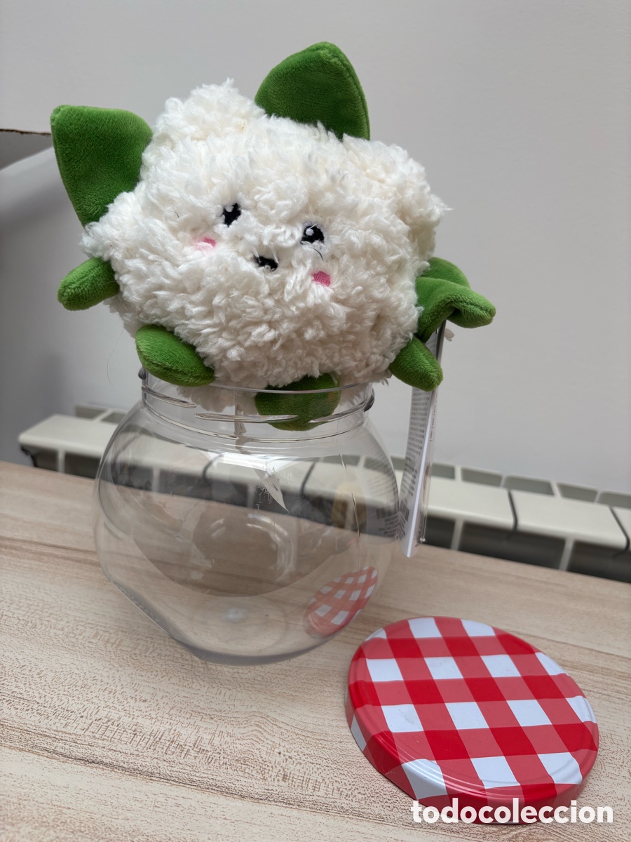 Juguetes Antiguos: Peluche Coliflor &rdquo;Kelly&rdquo; en Tarro de Conserva (Nuevo con Etiquetas)