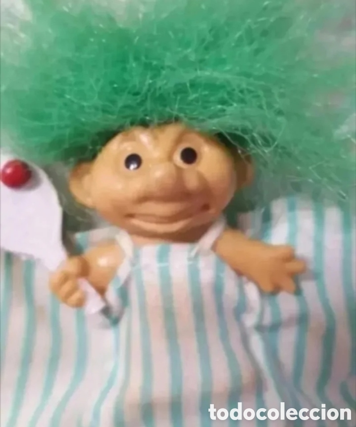 Juguetes antiguos: Peluche mam&aacute; troll con bebe - Foto 3