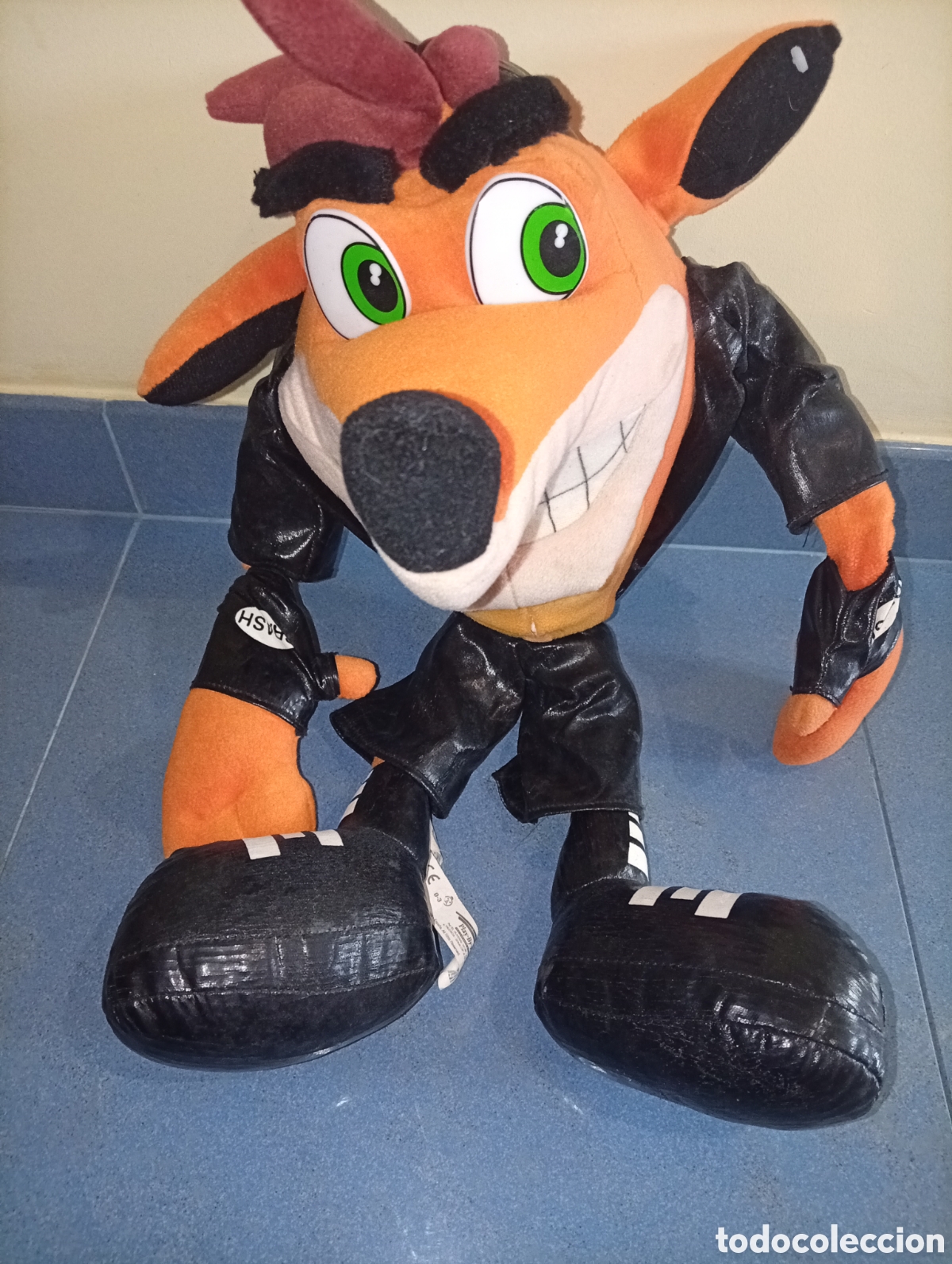 Juguetes Antiguos: ANTIGUO MU&Ntilde;ECO PELUCHE CRASH BANDICOOT MOTORISTA A&Ntilde;OS 90