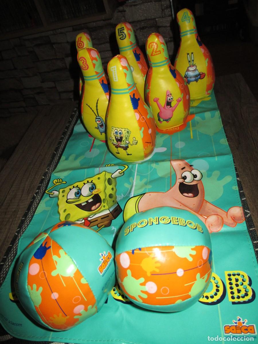 Juguetes antiguos: 385- Juego de Bolos Infantil Bob Esponja (Saica) &ndash; Como Nuevo