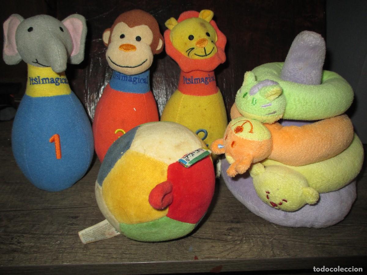 Juguetes Antiguos: 397- Lote Juguetes Beb&eacute; Imaginarium (Bolos Animales + Pelota + Torre)