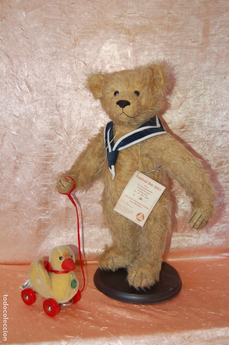 Juguetes Antiguos: oso de colecci&oacute;n alem&aacute;n de 47 cm