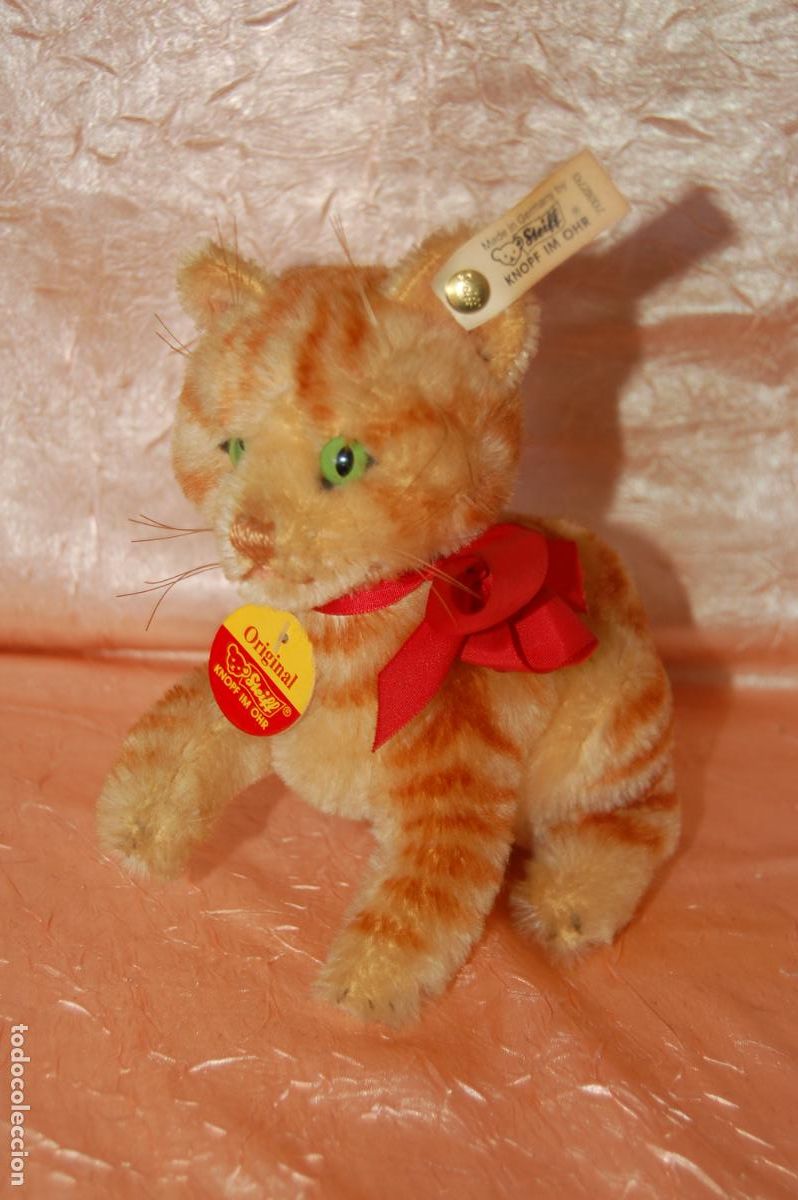 Juguetes antiguos: gato alem&aacute;n marca steiff - Foto 2